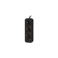 Listwa przedłużacz LANBERG 1.5m 3X 230V SCHUKO kabel wykonany z pełnej miedzi czarna | PS0-03F-0150-BK Impakt