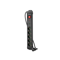 Listwa zasilająca LANBERG SP1 5m 5X 230V SCHUKO czarna | SP1-05F-0500-BK Impakt