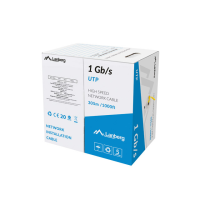 Kabel LAN UTP 1GB/S 305m drut CCA żółty LANBERG | LCU6-10CC-0305-Y Lanberg