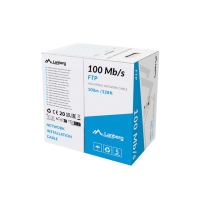 Kabel LAN FTP 100MB/S 100m drut CCA szary LANBERG | LCF5-10CC-0100-S Lanberg