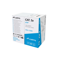 Kabel LAN UTP kat.5E 100m drut CU szary CPR + FLUKE PASSED LANBERG | LCU5-11CU-0100-S Lanberg