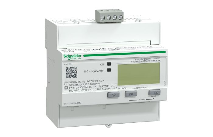 Licznik energii elektrycznej 1/3-fazowy 63A 100-277/173-480V kl.1 taryf cyfrowy mod iEM3155, Acti 9 | A9MEM3155 Schneider Electric