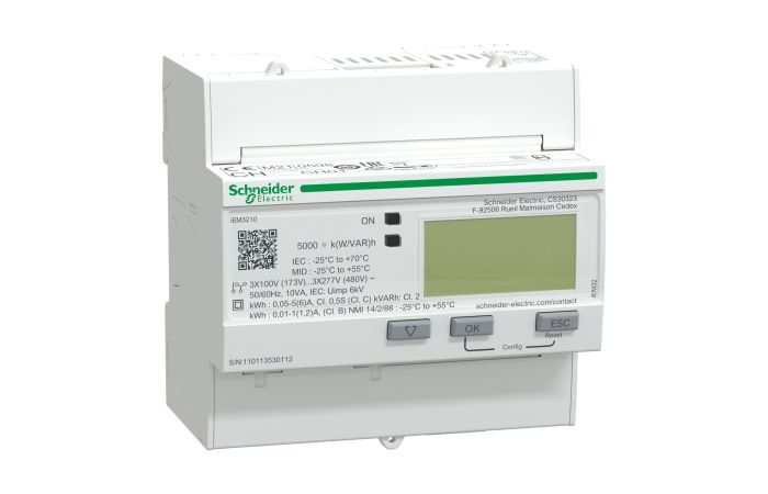 Licznik energii elektrycznej 1/3-fazowy 5A przekł 480V kl.0,5S/C impuls MID cyfr iEM3210 CT, Acti 9 | A9MEM3210 Schneider Electric