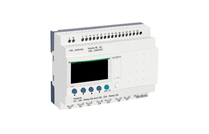 Sterownik programowalny 16 wejść 10 wyjść 100-240VAC RTC/LCD Zelio Logic | SR3B261FU Schneider Electric