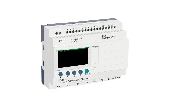 Sterownik programowalny 16 wejść 10 wyjść 24V DC RTC/LCD Zelio Logic | SR3B262BD Schneider Electric