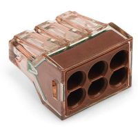 Złączka 6-przewodowa przekrój do 4mm2, do puszek instalacyjnych | 773-606 Wago