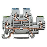 Złączka 2-piętrowa PE/przelotowa, szara | 870-517 Wago