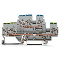Złączka dwupiętrowa 3-przewodowa, szara | 870-535 Wago