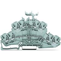 Złączka dwupiętrowa 4-przewodowa, przelotowa, szara | 2002-2431 Wago