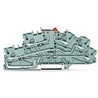 Złączka instalacyjna piętrowa 4mm2 z uchylnym łącznikiem nożowym, szara | 2003-6641 Wago
