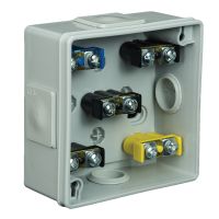 Puszka n/t 86x86x40mm IP55 4-wl 2wkr dł.gum. z zaciskami VP 021-53, szara | 61.124 Elektro-Plast Opatówek