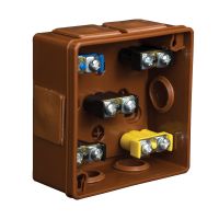 Puszka n/t 86x86x40mm IP55 6-wl 2wkr dł.gum. z zaciskami VP 022-52, brązowa | 61.129 Elektro-Plast Opatówek