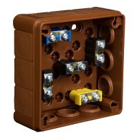 Puszka n/t 98x98x42mm IP55 12-wl dł.gum. z zaciskami VP 041-52, brązowa | 61.141 Elektro-Plast Opatówek