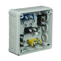 Puszka n/t 98x98x42mm IP55 12-wl dł.gum. z zaciskami VP 041-53, szara | 61.142 Elektro-Plast Opatówek