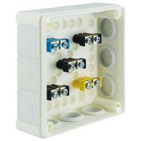 Puszka n/t 118x118x46 IP55 12-wl dł.gum. z zaciskami VP 051-51, biała | 61.156 Elektro-Plast Opatówek