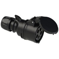Gniazdo przenośne 16A/400V 5P IP44 seria midnight - czarna | 215-6X PCE