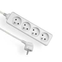 Przedłużacz 4x gniazda z uziemieniem 4x2P+Z przewód 1,5m 3x1mm2, 10A 250V, biały | EPS-401,5 Elgotech