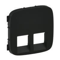 Plakietka gniazda podwójnego RJ11 lub RJ45 lub RJ11/RJ45, czarna, Valena Allure | 755428 Legrand