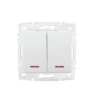 Łącznik dwugrupowy świecznikowy z LED LOGI 02-1120-102, biały | 25079 Kanlux