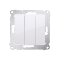 Przycisk potrójny z podświetleniem LED (moduł) 10AX, 250V, szybkozłącza, biały DP31L.01/11 Simon 54 | DP31L.01/11 Kontakt Simon