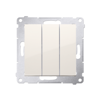 Przycisk potrójny z podświetleniem LED (moduł) 10AX, 250V, szybkozłącza, kremowy DP31L.01/41 | DP31L.01/41 Kontakt Simon