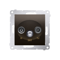 Gniazdo antenowe R-TV-SAT końcowe/zakończeniowe, brąz mat DASK.01/46 Simon 54 | DASK.01/46 Kontakt Simon