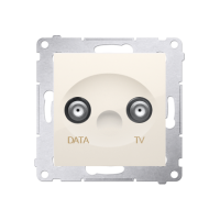 Gniazdo TV-DATA, dwa porty wyjściowe "F" (moduł), częstotliwość dla wej. 5-1000 MHz, krem DAD1.01/41 | DAD1.01/41 Kontakt Simon