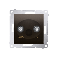 Gniazdo TV-DATA, dwa porty wyjściowe "F" (moduł), częstotliwość dla wej. 5-1000 MHz, brąz mat | DAD1.01/46 Kontakt Simon