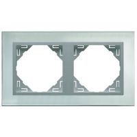 Ramka podwójna, stal nierdzewna/aluminium , LOGUS 90 | 90920TIA Efapel