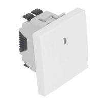 Łącznik 1-biegunowy 45x45 z podświetleniem, biały, QUADRO45 | 45012SBR Efapel