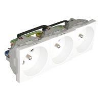 Gniazdo potrójne z/u, czerwony, Quadro 45 | 45195SVM Efapel