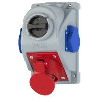 Gniazdo z wyłącznikiem Combopol 32A 400V 3P+Z, gniazda 2x230V, wył. L-O-P | 960624421W PCE