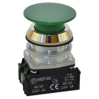 Przycisk sterowniczy dłoniowy NEF30-DXY, pod otwór Fi-30mm, styki 1NO+1NC zielony | W0-NEF30-D XY Z Promet