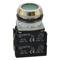 Przycisk sterowniczy kryty NEF30-K3XY, pod otwór Fi-30mm, styki 3NO+1NC, zielony | W0-NEF30-K 3XY Z Promet