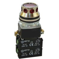 Przycisk sterowniczy z guzikiem krytym NEF30-KL2X2Y, 24V, pod otwór Fi-30mm, styki 2NO+2NC, czerwony | W0-NEF30-KL 2X2Y C Promet