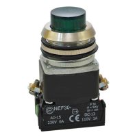 Przycisk sterowniczy z guzikiem wystającym NEF30-WLD XY 24-230V, pod otwór Fi-30mm, 2NO, zielony | W0-NEF30-WLD XY Z Promet