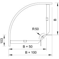 Łuk 90st poziomy, z łącznikiem kątowym 85x100, St, FS RB 90 810 FS | 7001762 Obo Bettermann