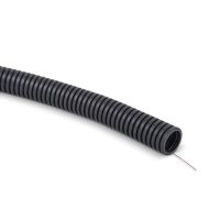 Rura giętka karbowana z pilotem PVC RKLSP 32/26 320N samogasnąca, szara (25m) | 10291 TT Plast