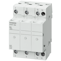 Uchwyt bezpiecznika cylindrycznego, 8x32 mm, 3-bieg., In: 20 A, Un AC: 400 V, LED, SENTRON | 3NW7334 Siemens