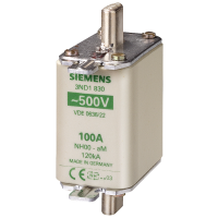 Wkładka bezpiecznika niskonapięciowego wielkiej mocy NH00 In: 125A aM Un AC: 500V wskaźnik czołowy | 3ND1832 Siemens