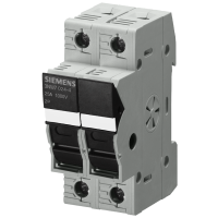 Uchwyt bezpiecznika cylindrycznego, 10x38 mm, 2-bieg., In: 25 A, Ue DC: 1000 V, SENTRON | 3NW7024-4 Siemens