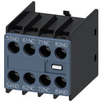 Blok łączników pomocniczych, 2NO+2NC, Tor prądowy 1NO, 1NC, 1NC, 1NO dla styczników pomocniczych S00 | 3RH2911-1GA22 Siemens