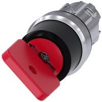 Przełącznik kluczykowy O.M.R, 22 mm, okrągły, metal, błyszczący, czerwony, wyciąganie klucza O | 3SU1050-4FC01-0AA0 Siemens