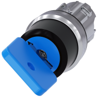 Przełącznik kluczykowy O.M.R, 22 mm, okrągły, metal, błyszczący, niebieski, wyciąganie klucza O | 3SU1050-4GC01-0AA0 Siemens