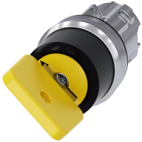 Przełącznik kluczykowy O.M.R, 22 mm, okrągły, metal, błyszczący, żółty, wyciąganie klucza O | 3SU1050-4JC01-0AA0 Siemens