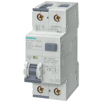 Wyłącznik różnicowo-nadprądowy komb. RCBO 10kA, 1P+N, typ A, 300 mA, char. C, In: 16 A, Un AC: 230V | 5SU1654-7KK16 Siemens