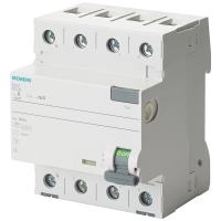 Wyłącznik różnicowoprądowy 3+N typ A, In: 63 A, 30 mA, Un AC: 400 V, N-z lewej strony | 5SV3346-6KL Siemens
