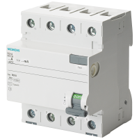 Wyłącznik różnicowoprądowy 3+N typ AC, In: 40 A, 300 mA, Un AC: 400 V, N-z lewej strony | 5SV4644-0KL Siemens