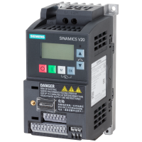 Przemiennik częstotliwości SINAMICS V20, 0,37kW 1x200-240V AC 47-63Hz, IP20 | 6SL3210-5BB13-7UV1 Siemens
