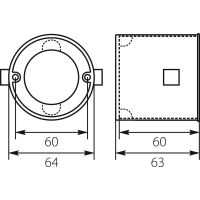 Puszka instalacyjna łączona głęboka PKz-Fi-60 x60ep p/t IP20, biała | 13.90 Elektro-Plast Opatówek
